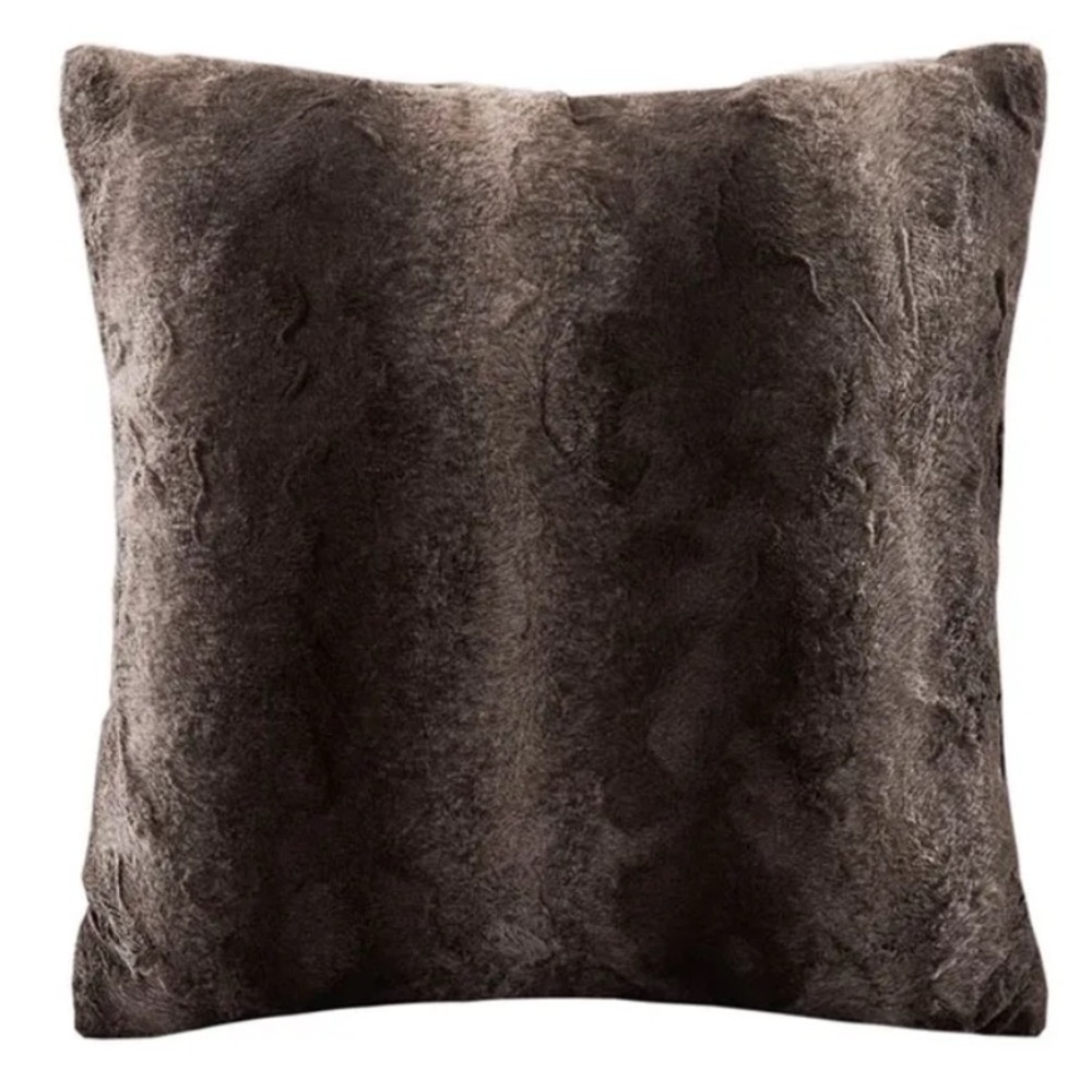 Madison Park Brown Faux Fur Decorative Pillow